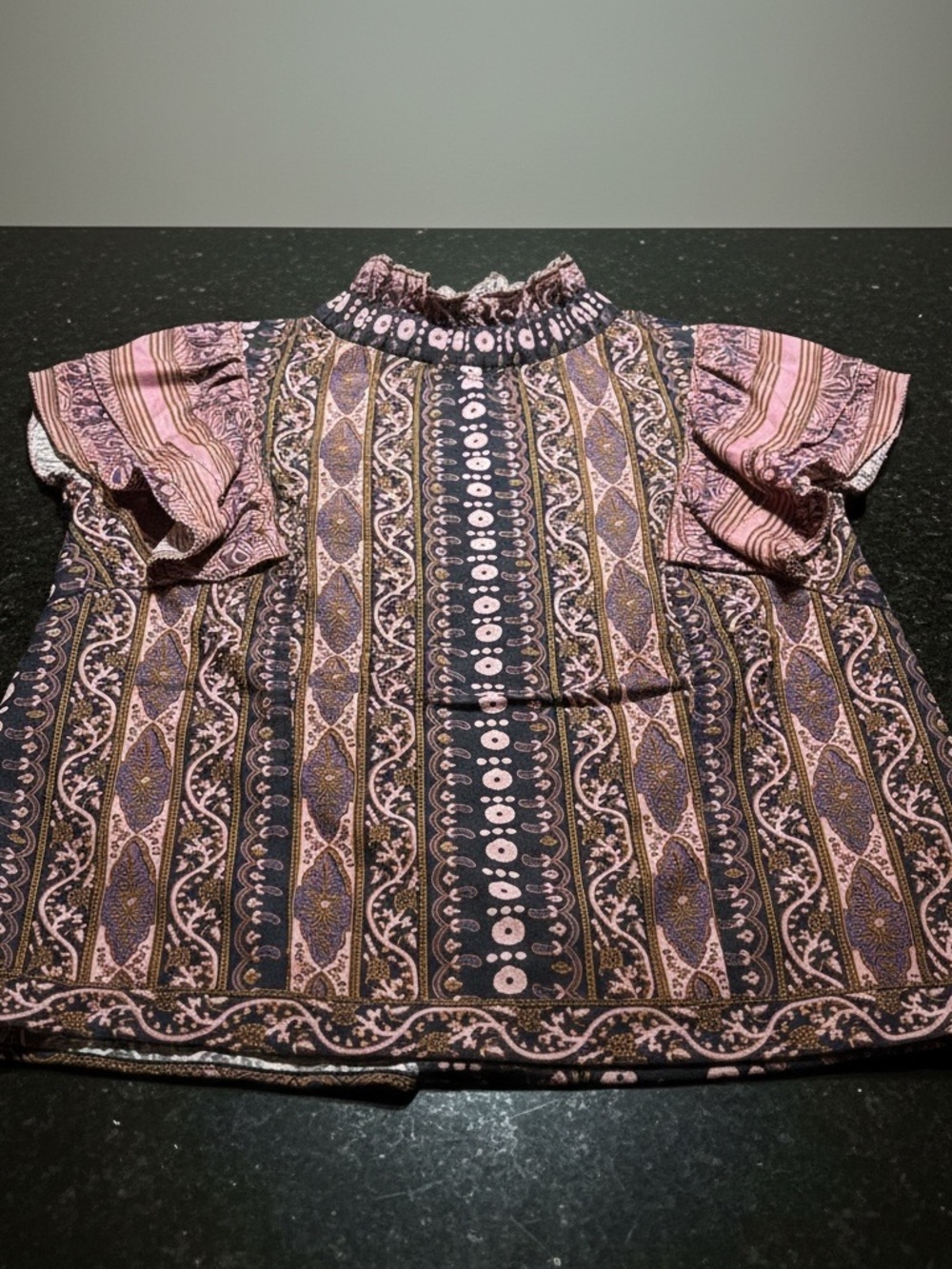 NWT Othilla for Anthropologie Thessaly Ruffled High Neck Blouse 1x - Picture 6 of 6